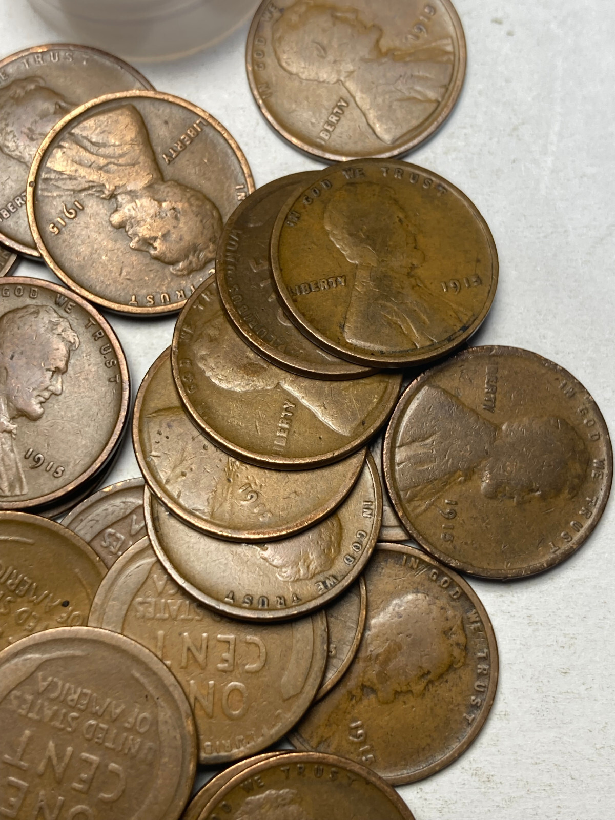 1915 (P) LINCOLN WHEAT CENT ROLL, 50 coins, G/VG condition