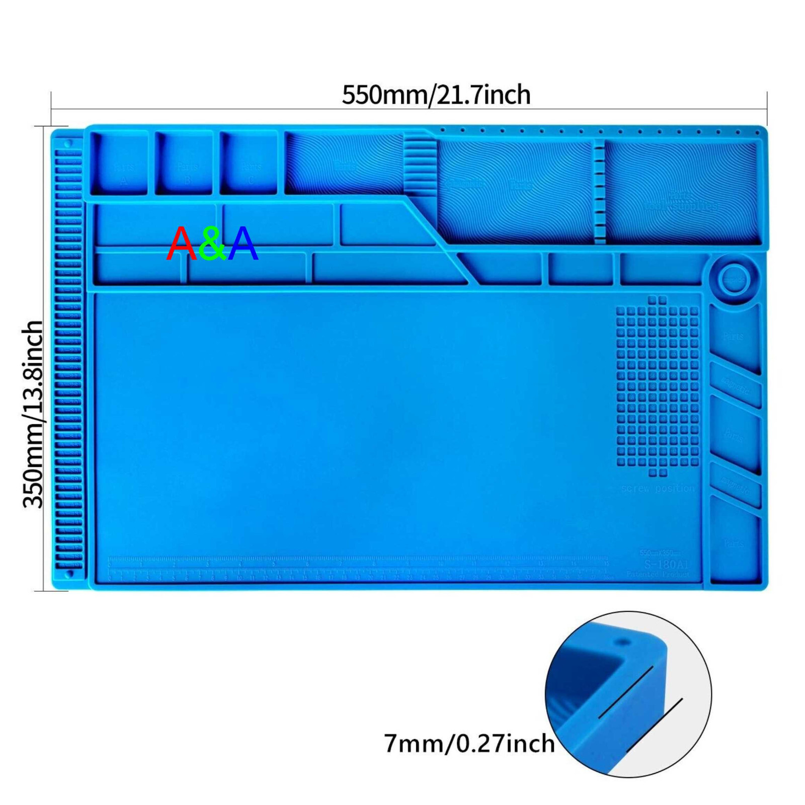Bigest size 21.7" x 13.8" Silicone Soldering Mat Magnetic Repair Work Mat