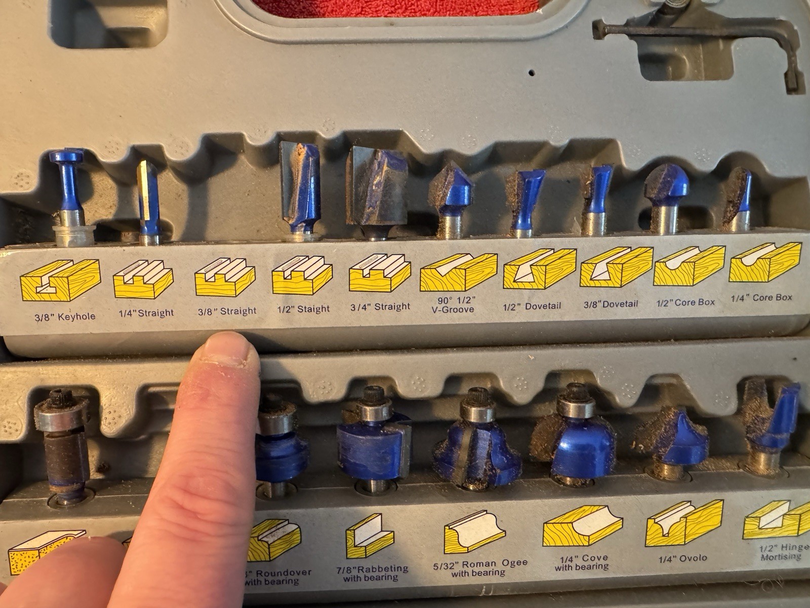 C3 Tungsten Carbide Router Bit Set 24 Pcs, 1/4" Shank.
