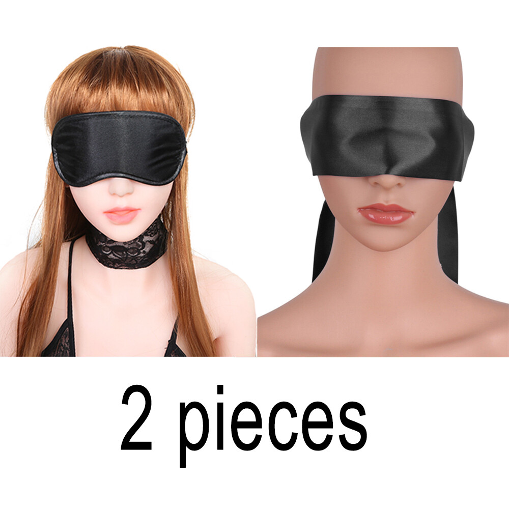 Cozy Feel Soft Multicolor Satin Blindfold Couple Game Love Cosplay mask 2 Pieces
