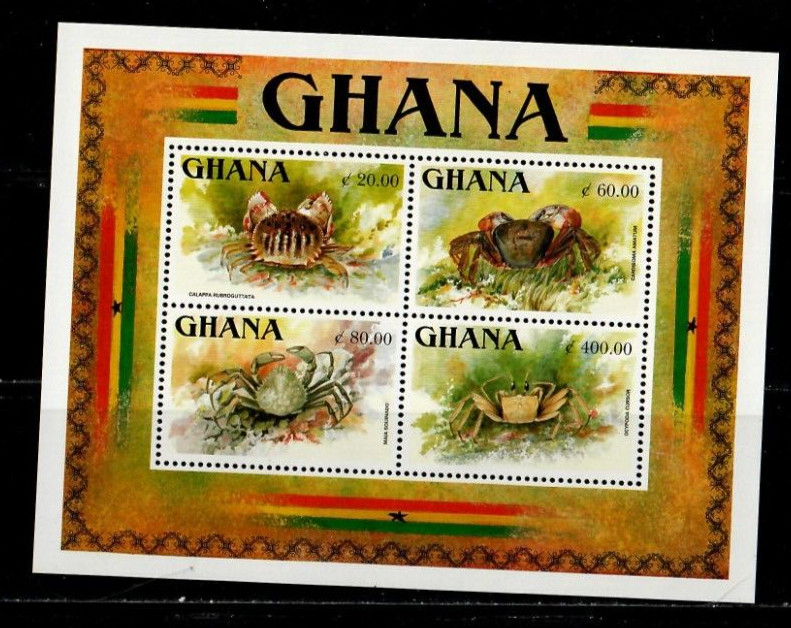 Ghana 1993 - Animals Crabs - Souvenir Stamp Sheet - Scott #1524 - MNH