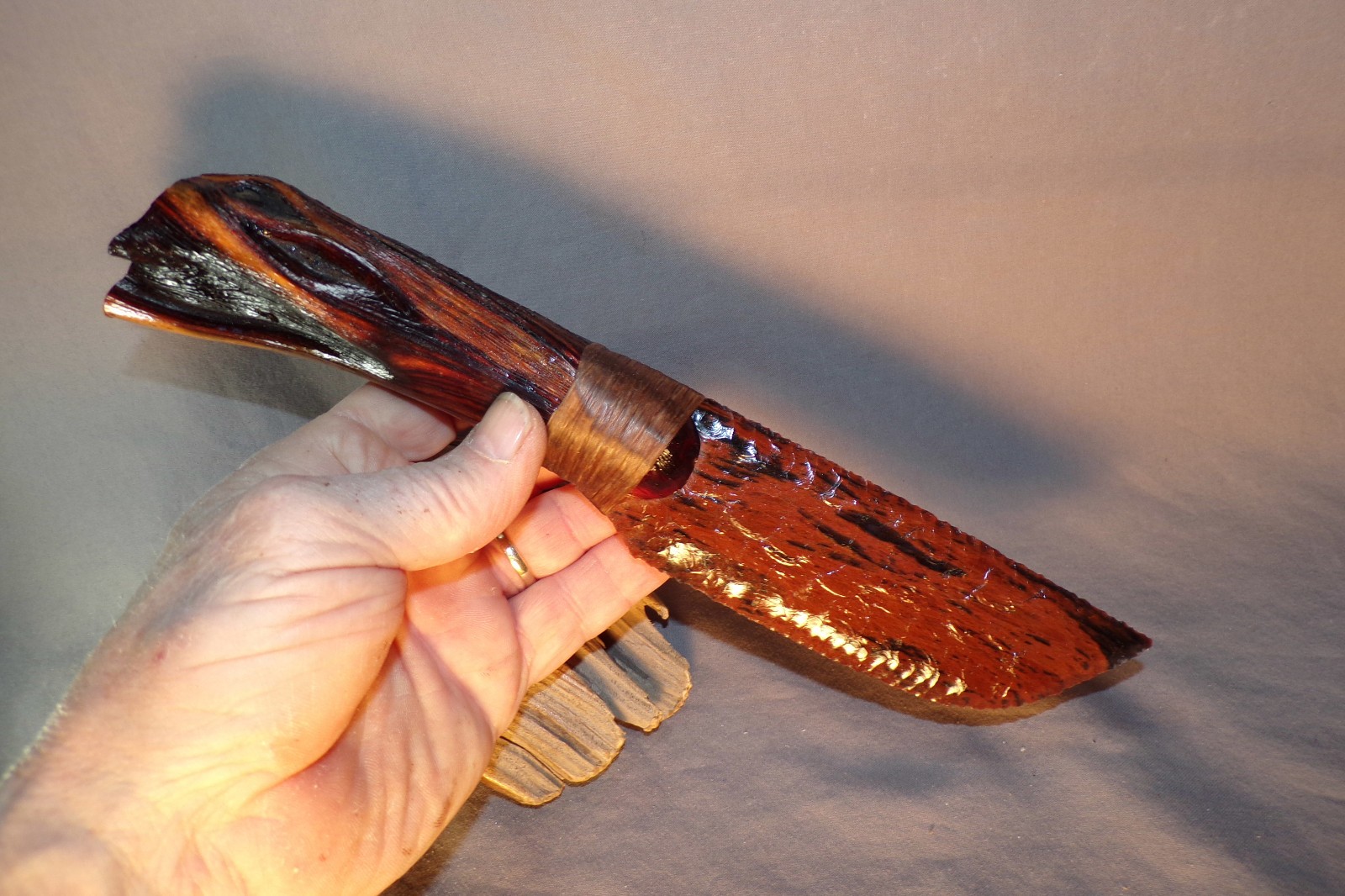 Mahogany Obsidian Cody Knife Manzanita Handle Flint Knapping Black Powder COA