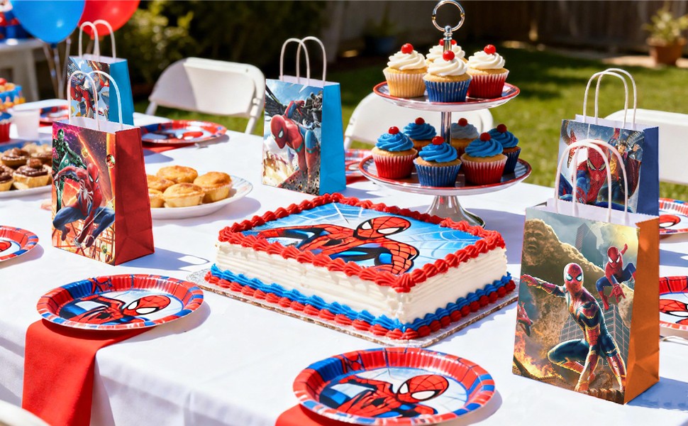 18 Pcs Spiderman Party Favors Gift Bag Avengers Goodie Bags Loot Bags Food Bags