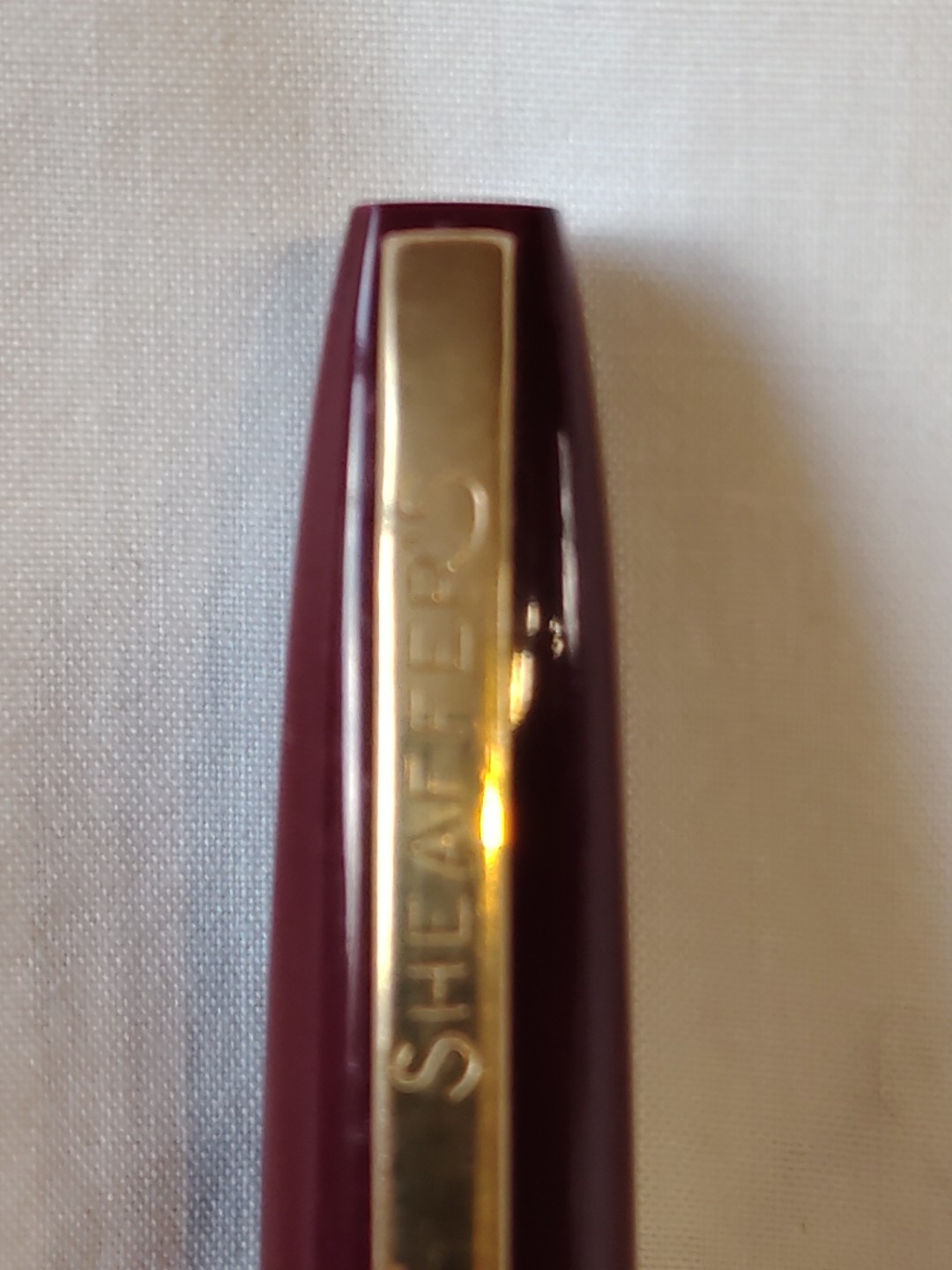 Sheaffer Touch down Bordeaux Plastic Gold Plated Fine Nib Fountain Pen USA