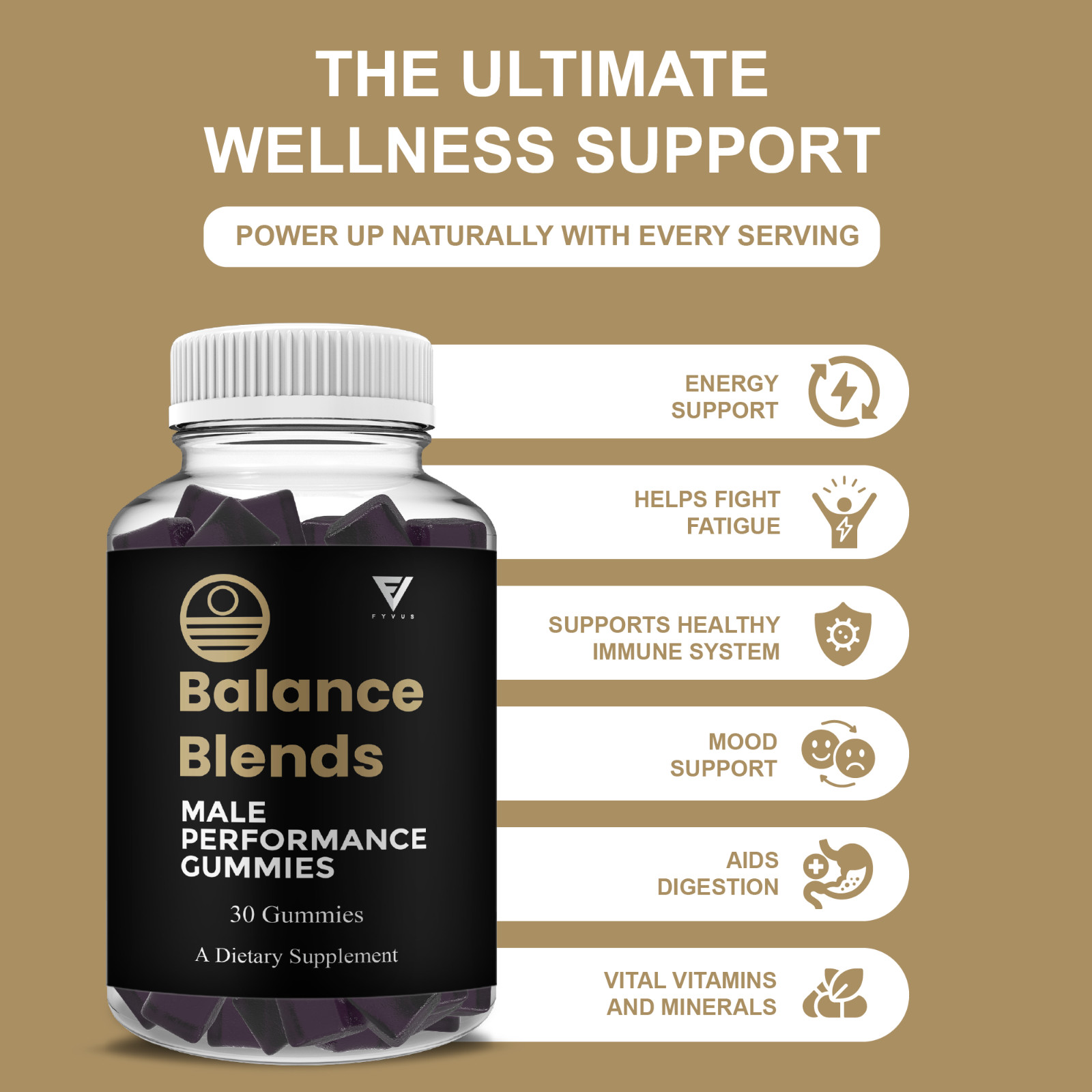 Balance Blends Male Performance Gummies, BalanceBlends (30 Gummies)