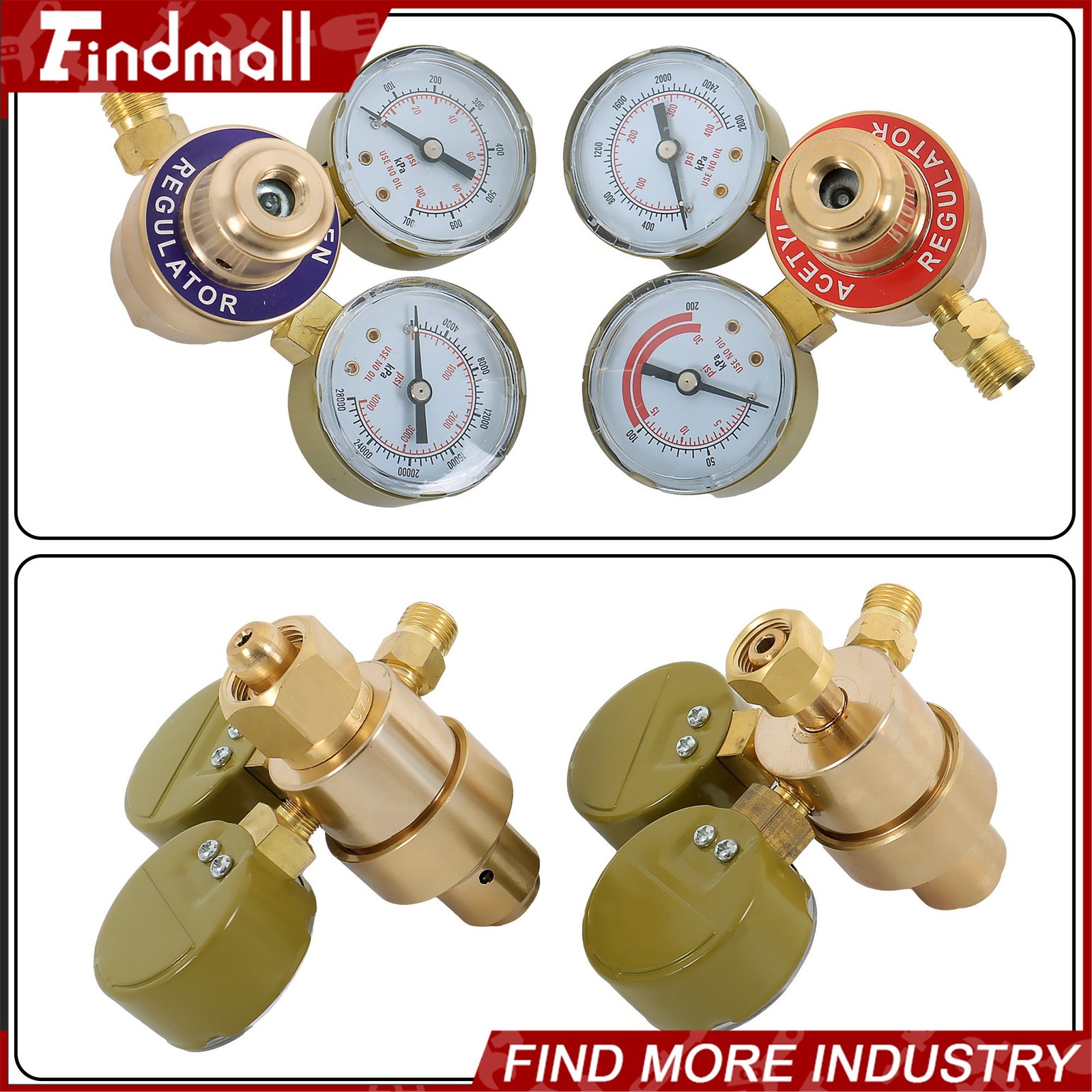 Oxygen Acetylene Gas Regulator Welding Cutting Torch Dual Gauge CGA540 CGA200