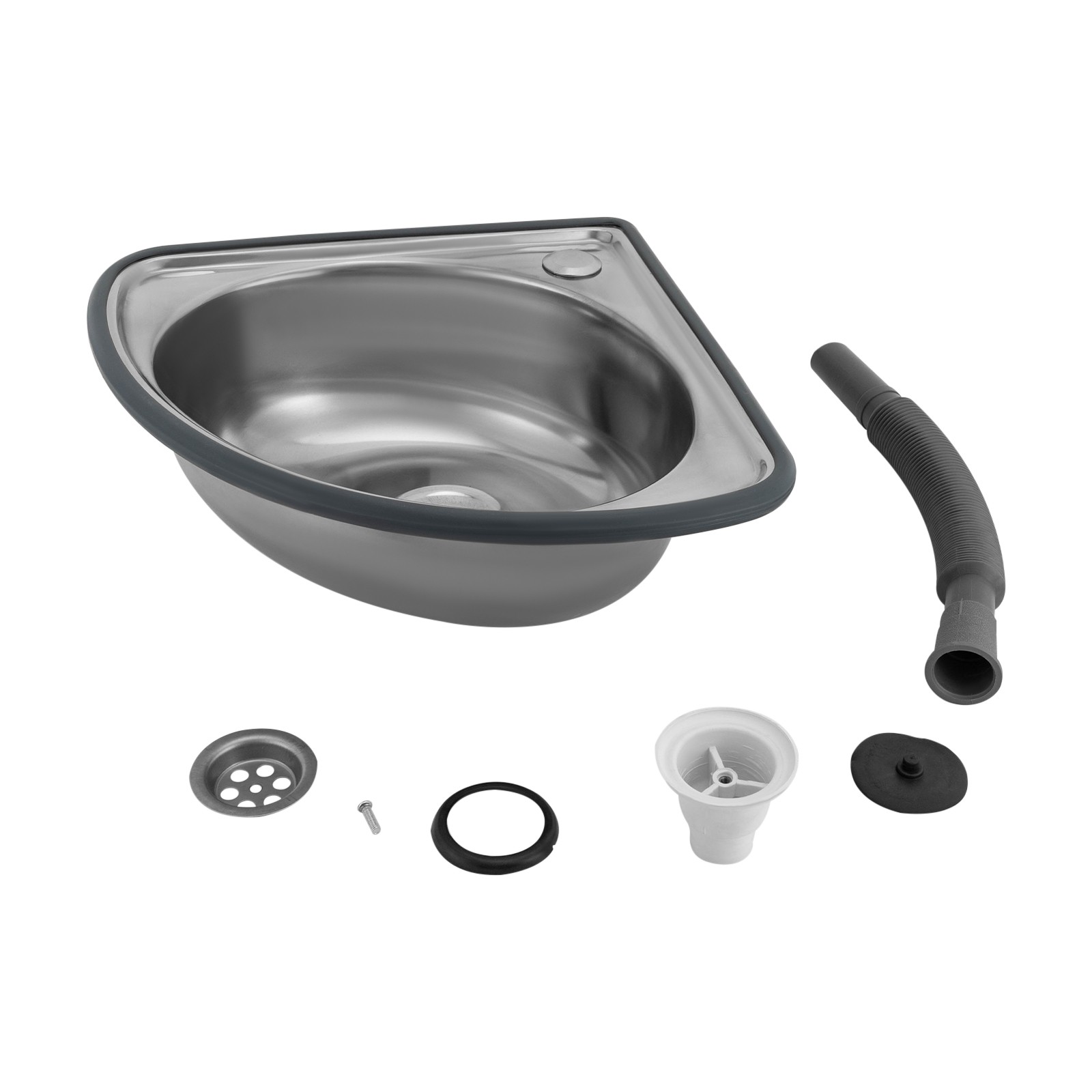 Corner Narrow Sink Stainless Steel Bar Sink RV Triangle Kitchen Bathroom Sink