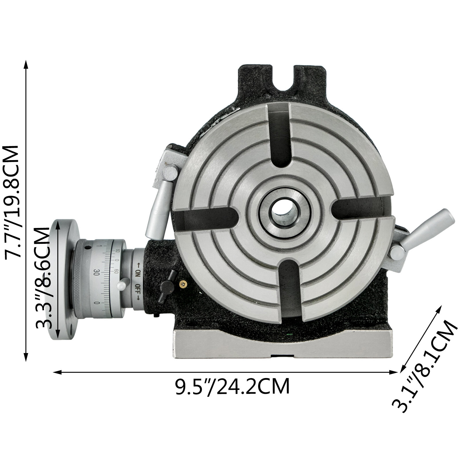Rotary Table 6" 4-Slot Horizontal Vertical Dividing Plates for Milling Machine