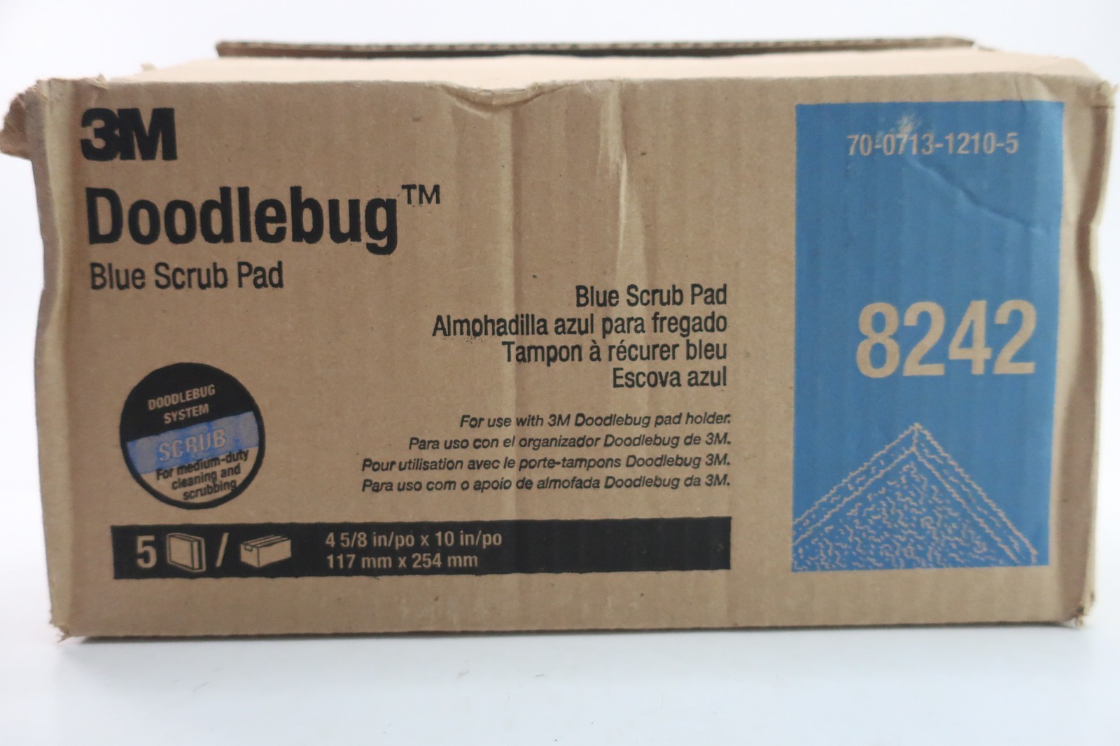 3M Doodlebug Blue Scrub Pad 4 5/8 in x 10 in - 5 Piece Box Model 8242