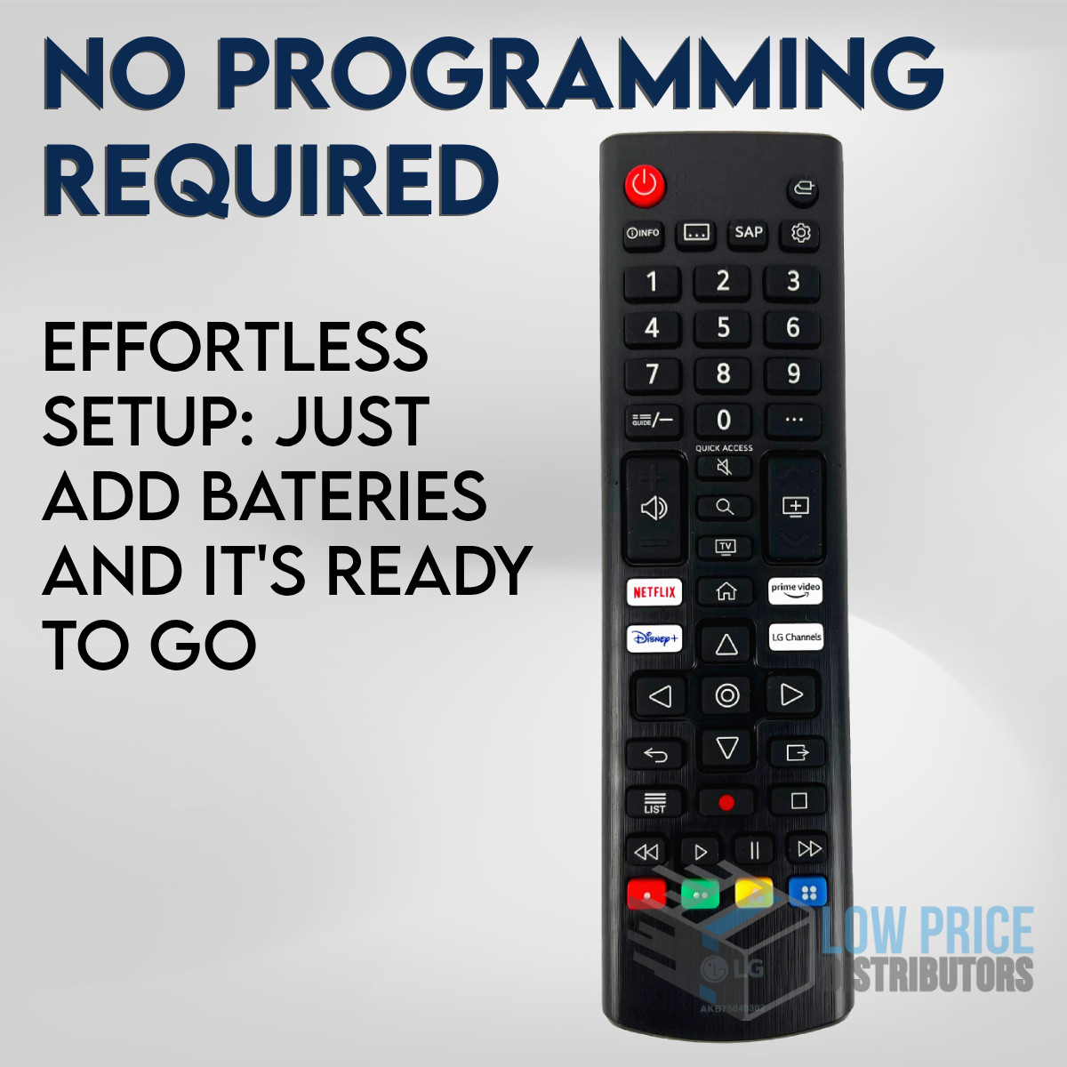 New Original LG AKB76040302 TV Remote Control w/Netflix Disney+ Prime Video