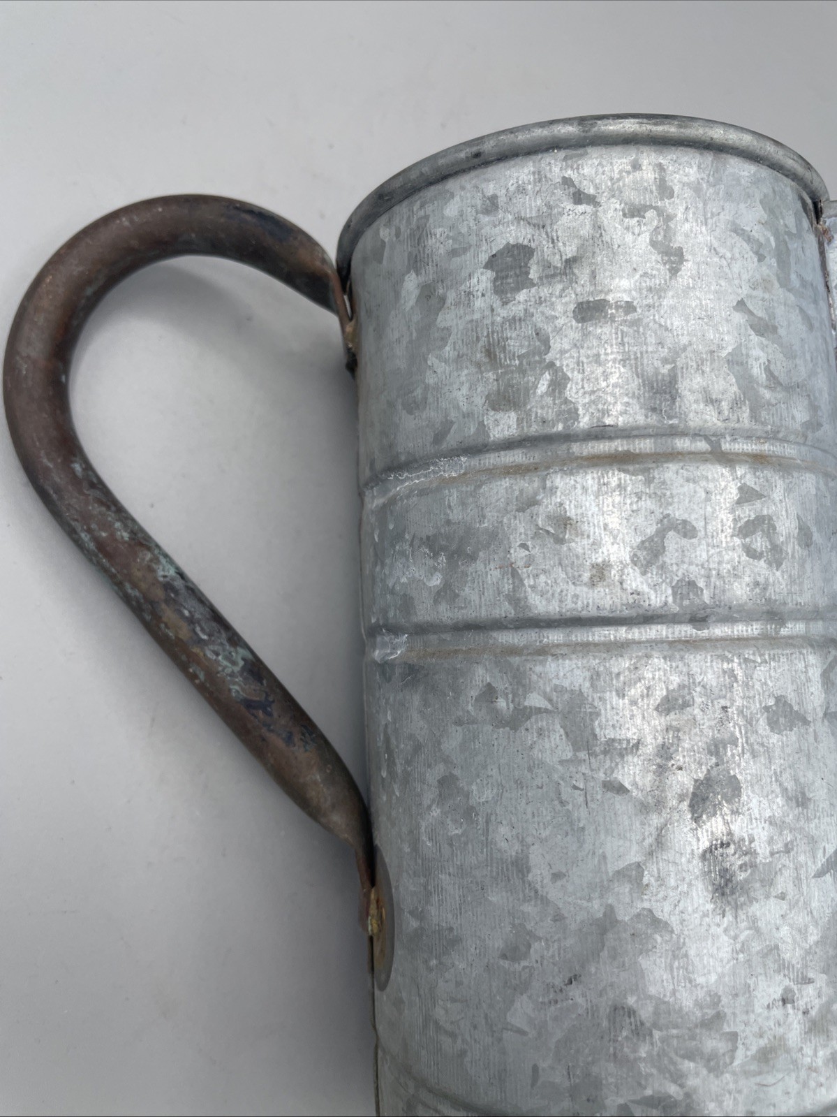 Antique Galvanized Metal Watering Bucket