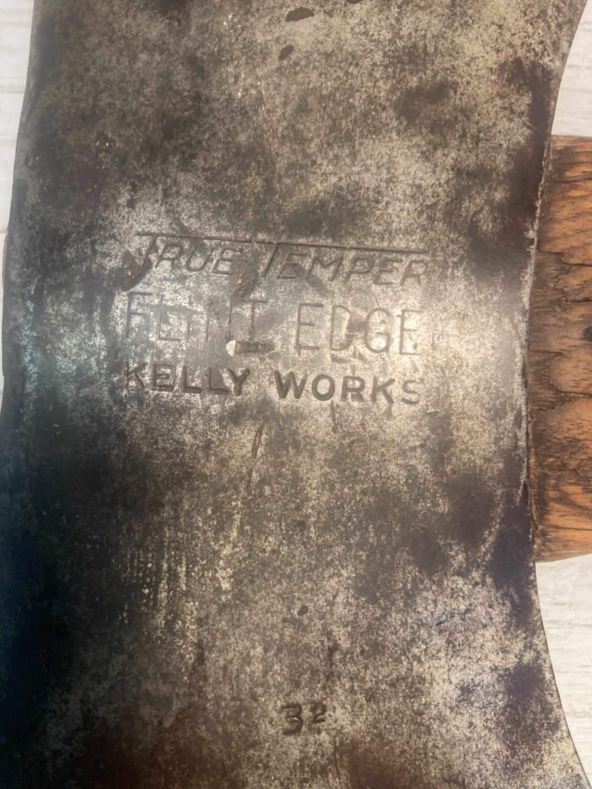 Antique True Temper Flint Edge Kelly Works Double Blade Axe 3.2 Head 34" Overall