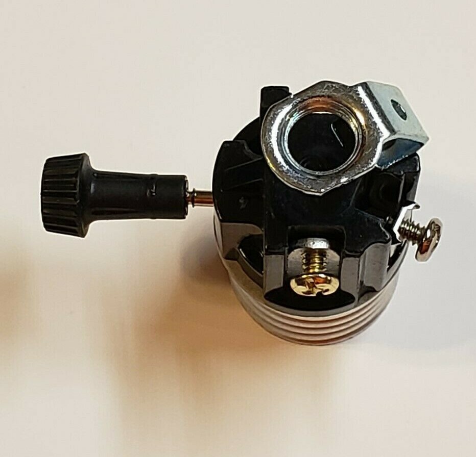 3-WAY TURN KNOB LAMP SOCKET WITH HICKEY FOR 3 WAY BULBS LAMP PART NEW 30174J