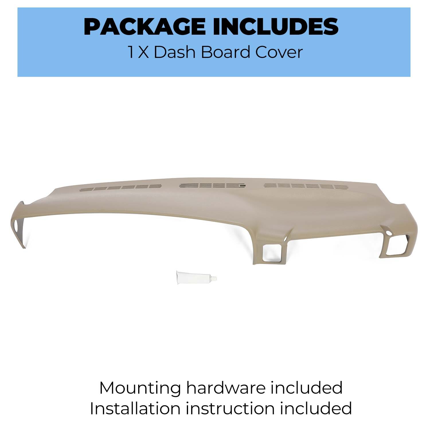 Molded Dash Cover Overlay Painted ABS For Silverado Sierra 1999-2006 Light Tan