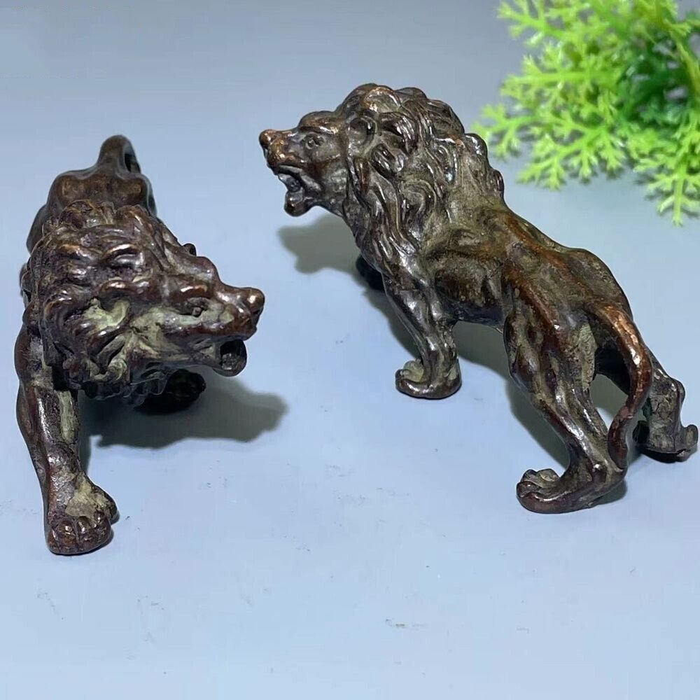 Bronze antique lion statue collection decorative animal statue