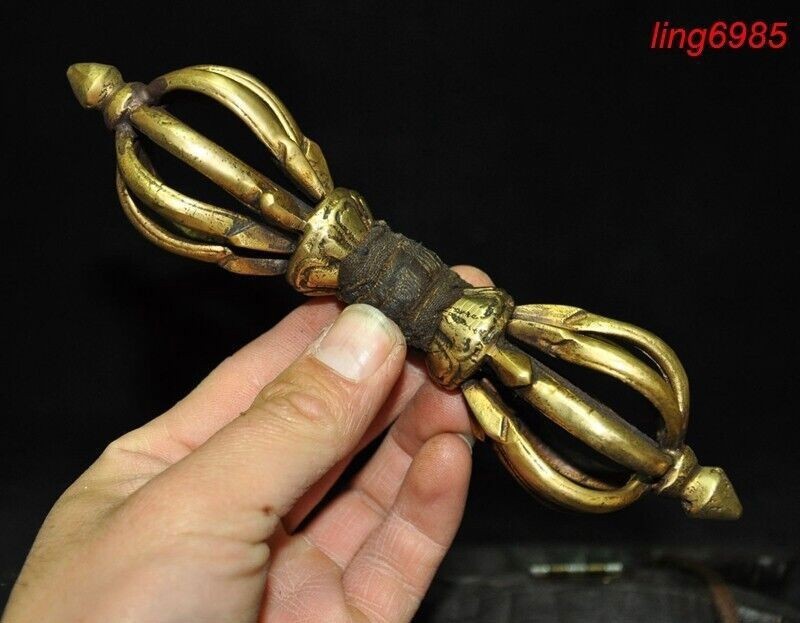 Tibet Buddhism temple bronze old wood Vajra Dorje Phurpa Exorcism Talisman a set