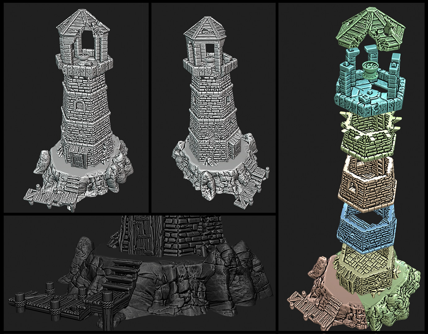 Abandoned Lighthouse for 28mm Tabletop Medieval Fantasy Wargaming
