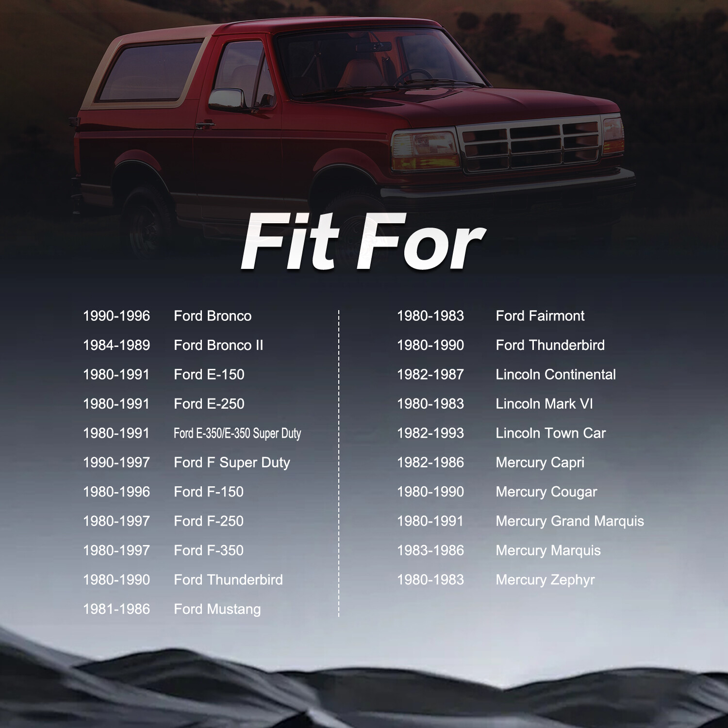 New Dome Ceiling Light White Clear Lens Cover for 1980-1996 Ford F-150 F-250