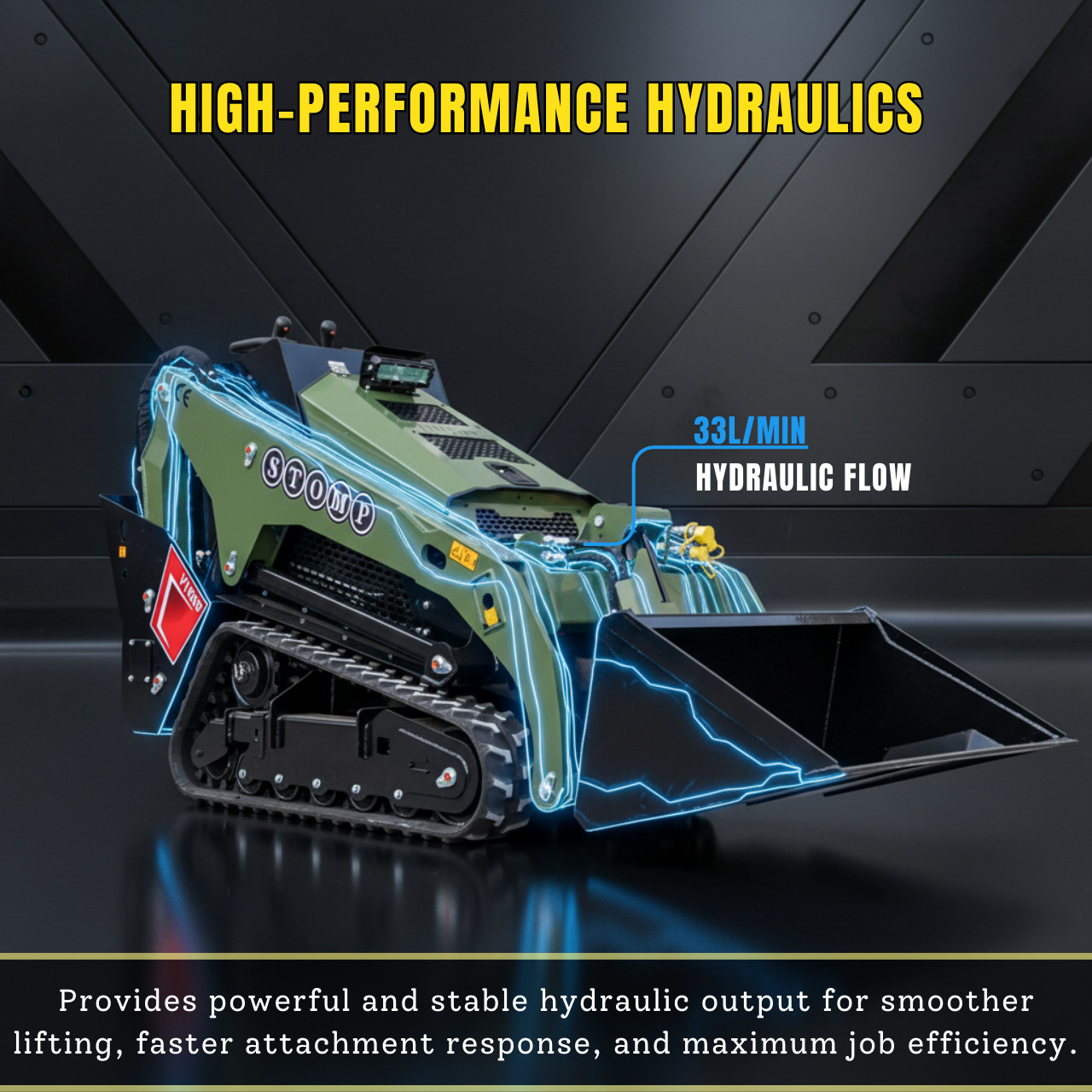 TYPHON Stomp V1000 24HP Kubota D1105 Water-Cool Diesel Skid Steer Pilot Control