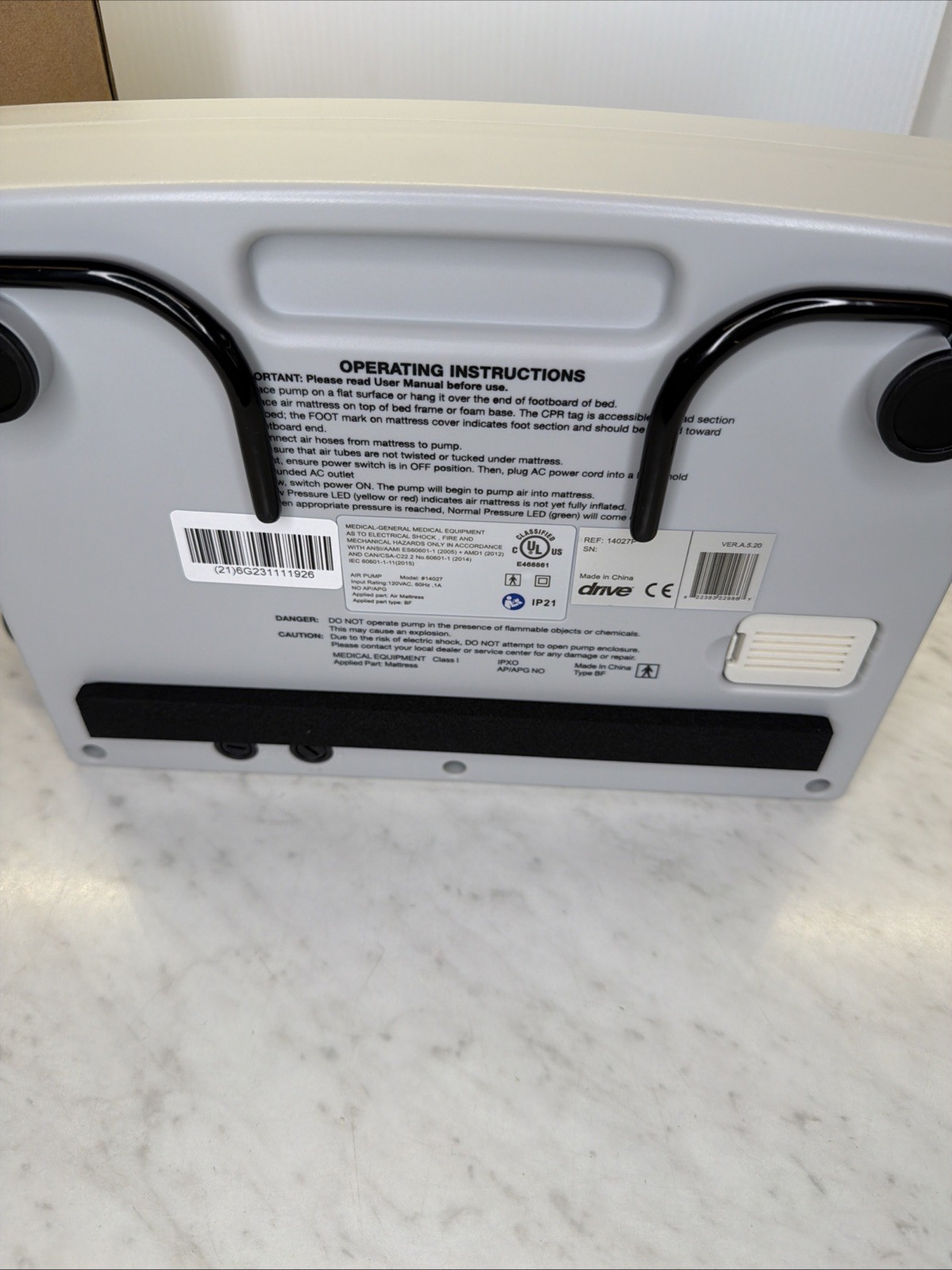 DRIVE MEDICAL Air Pump 14027 Mattress System Pump Only NEW