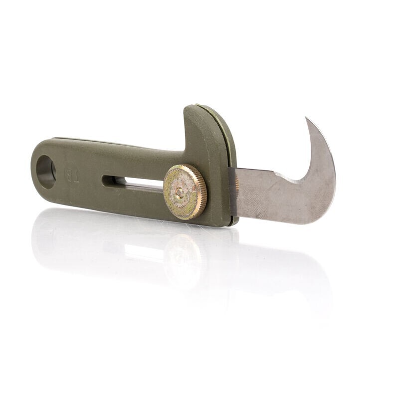 French Army Parachute Knife, 2" Hooked Blade, Emergency Tool, Belt/Rope Cutter