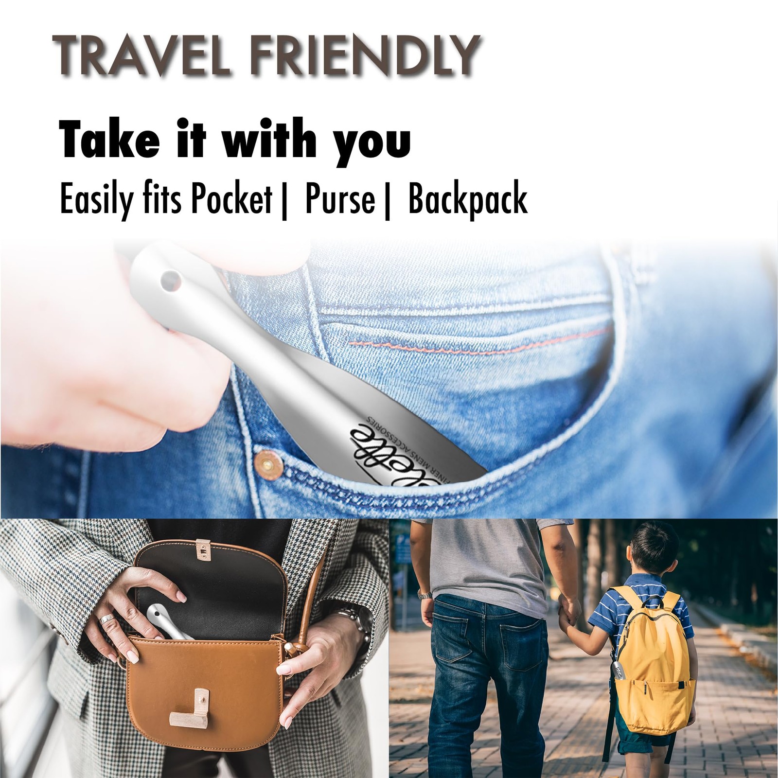 Velette 3-Pack Metal Shoehorn - 2 Set 7.5" Long Shoe Horn,1 Set