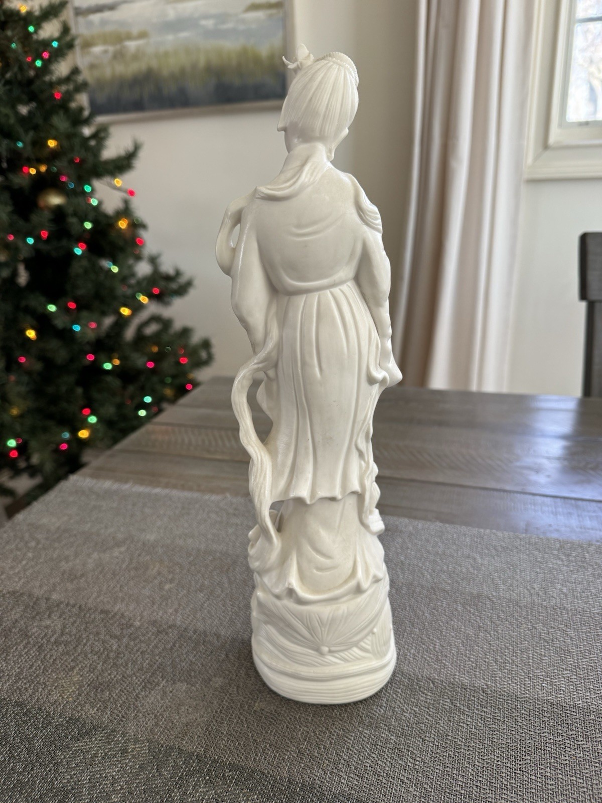 14” Porcelain Guanyin Figure Statue Marked Japan