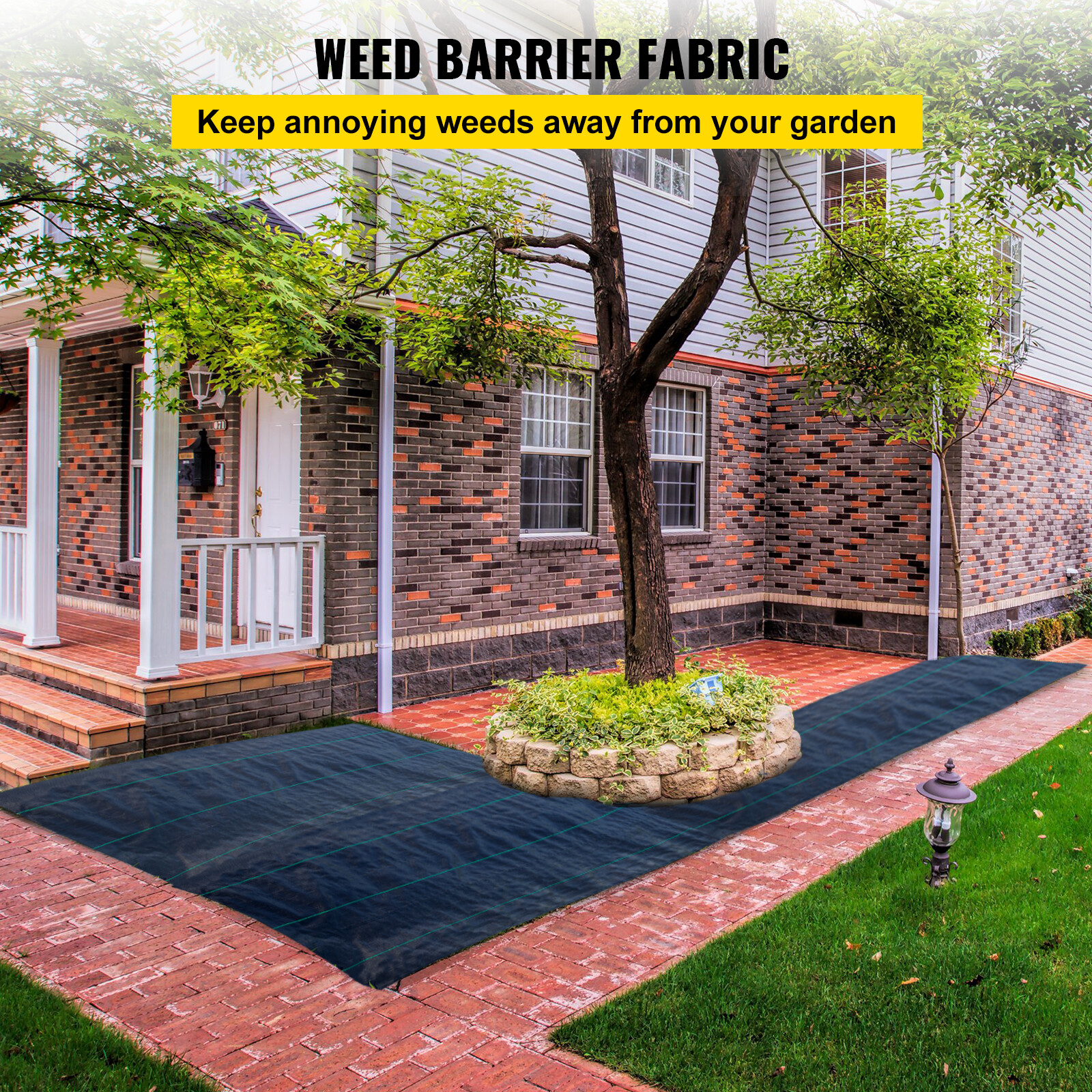 VEVOR 6.5x300ft Woven Weed Barrier Landscape Fabric 3Oz PP Weed Ground Cover