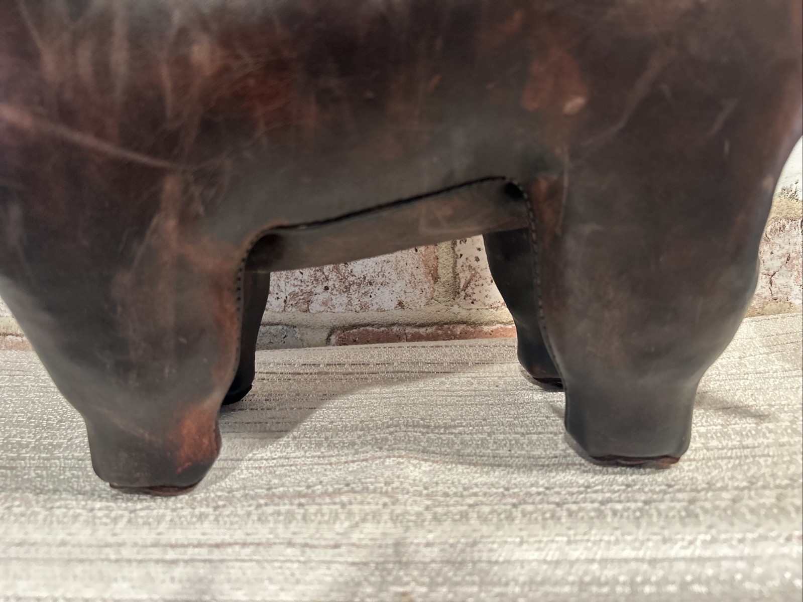 Vintage DIMITRI OMERSA Leather Dog Abercrombie Fitch Footstool Ottoman