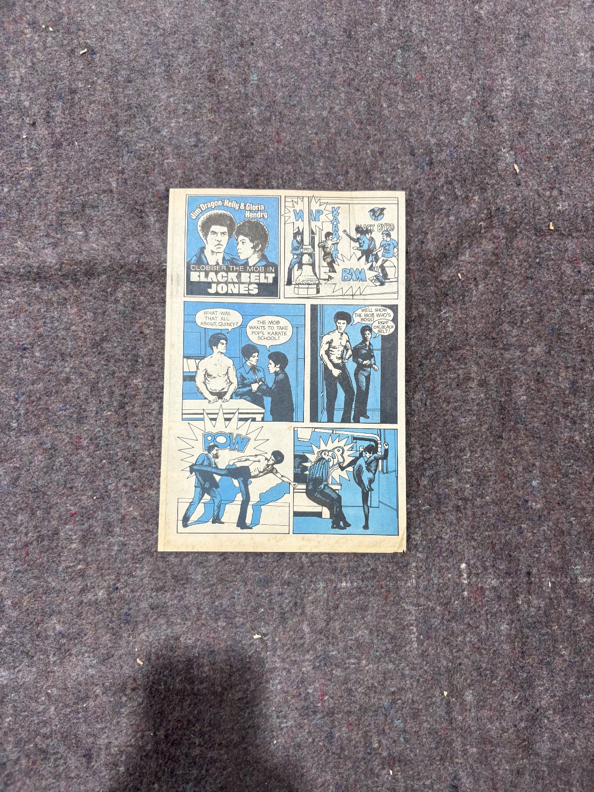 BLACK BELT JONES herald 1974 Jim Dragon Kelly vs The Mob kung fu comic strip