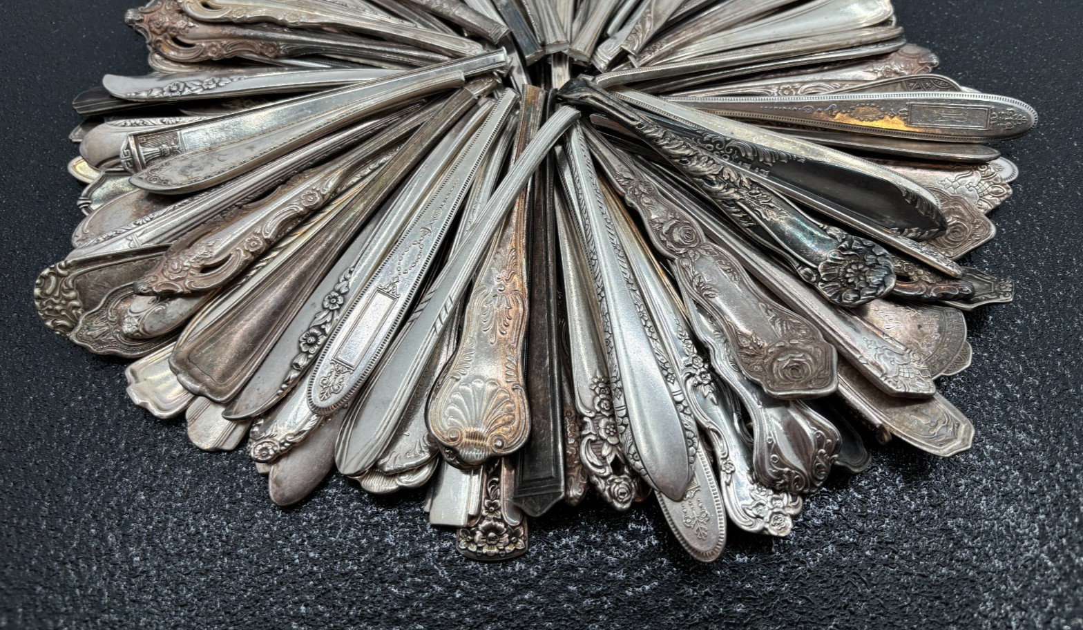 Lot of 145 Assorted Silverplate Flatware Forks Spoons Handles - Lot#14