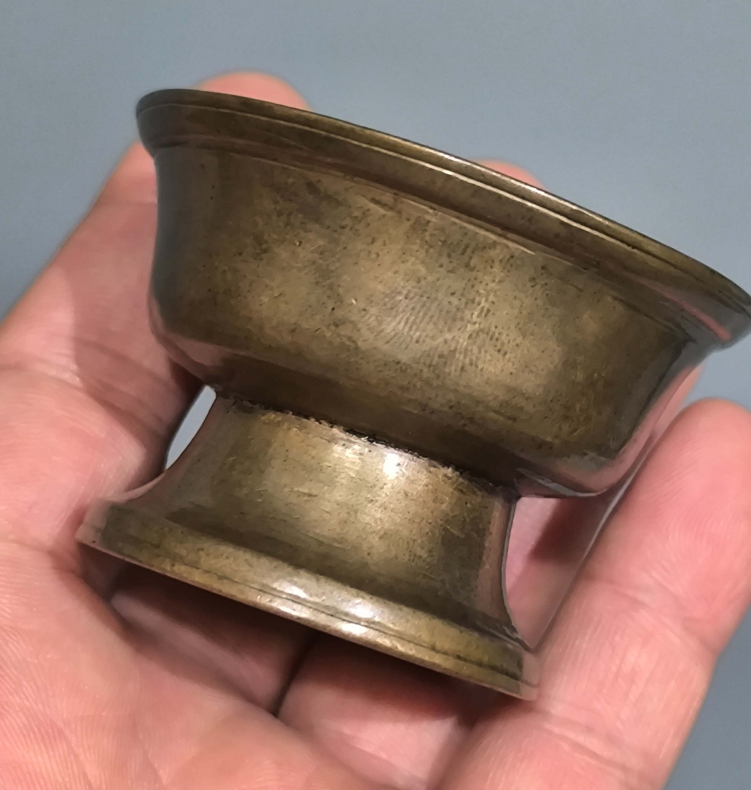 Real Tibet 18th Century Old Antique Buddhist Alloy Copper Oil Ghee Butter Lamp