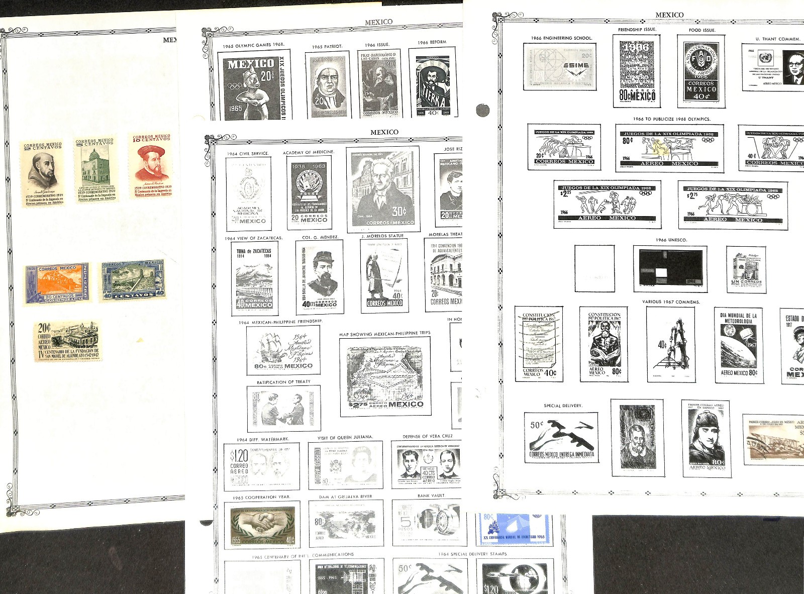 Mexico Stamp Collection on 35 Regent & Stock Pages, 1863-1971 (BK)