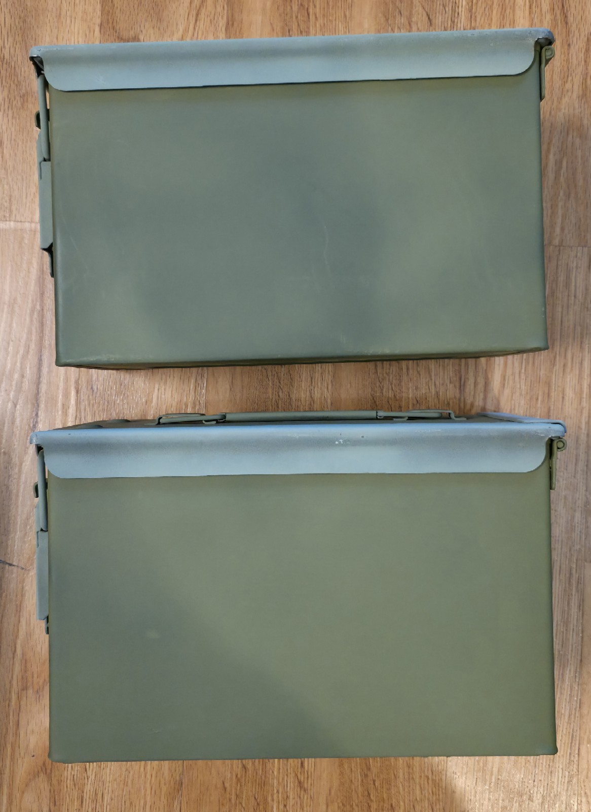 Two Original .50 CALIBER 5.56mm Military AMMO CAN 50CAL METAL AMMO CAN BOX M2A1