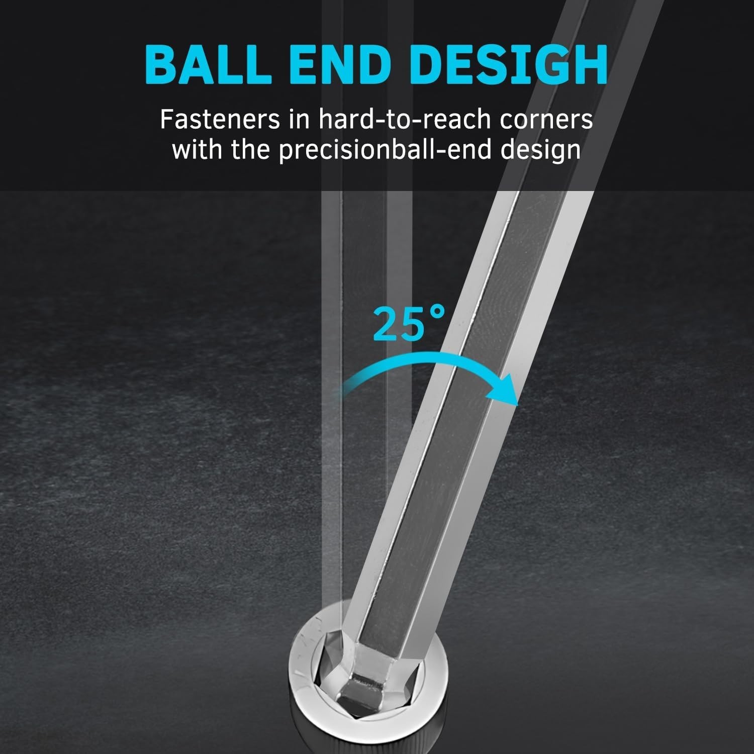 36-Piece Hex Key Allen Wrench Set with Ball End - Sae/Metric Sizes and 2 Storage