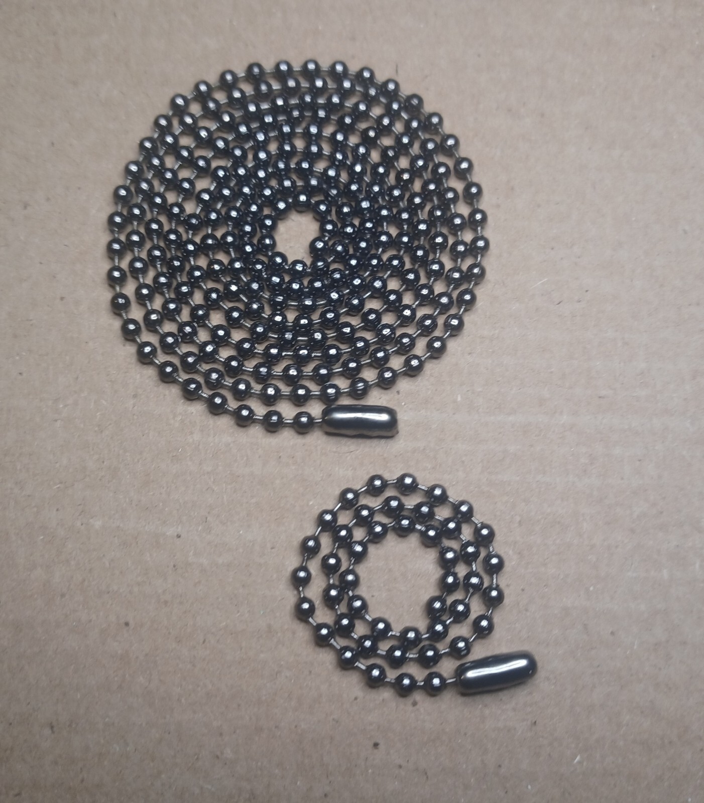 Gun Metal Black Dog Tag Chain Necklace Set 27" & 4.5"