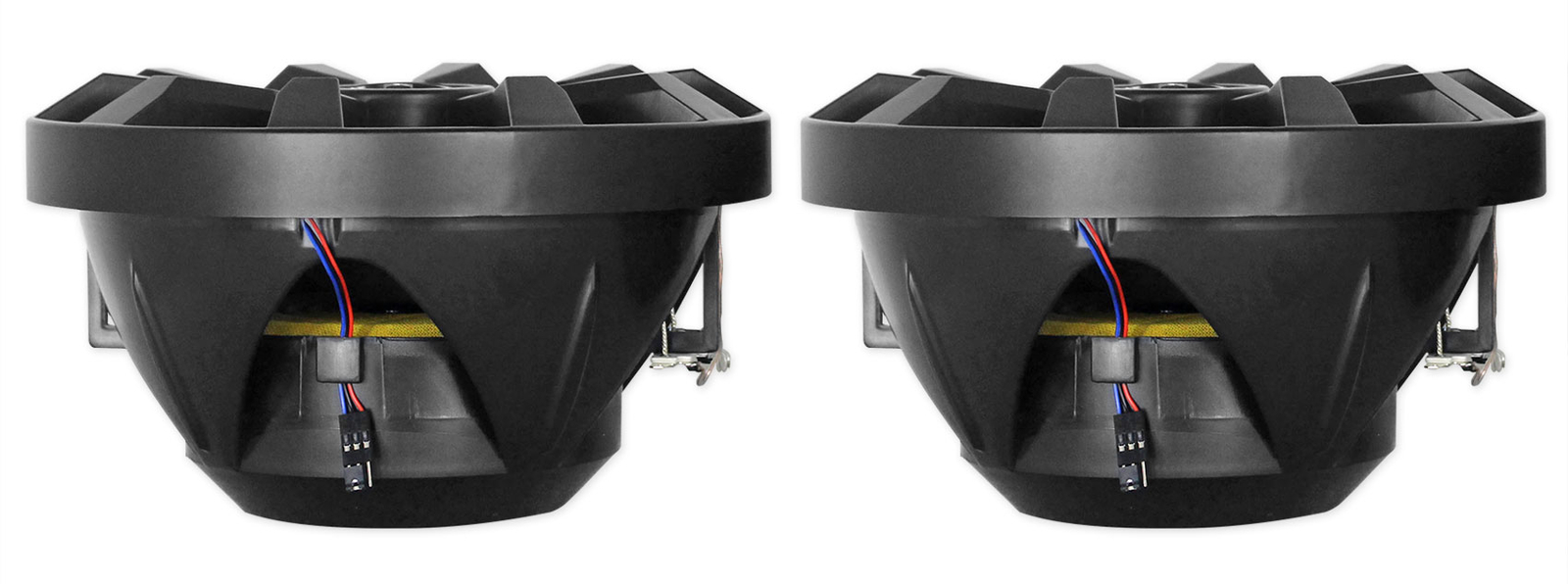 (2) Rockville RKL80MB 8" 900 Watt Marine Wakeboard LED Tower Speakers in Black