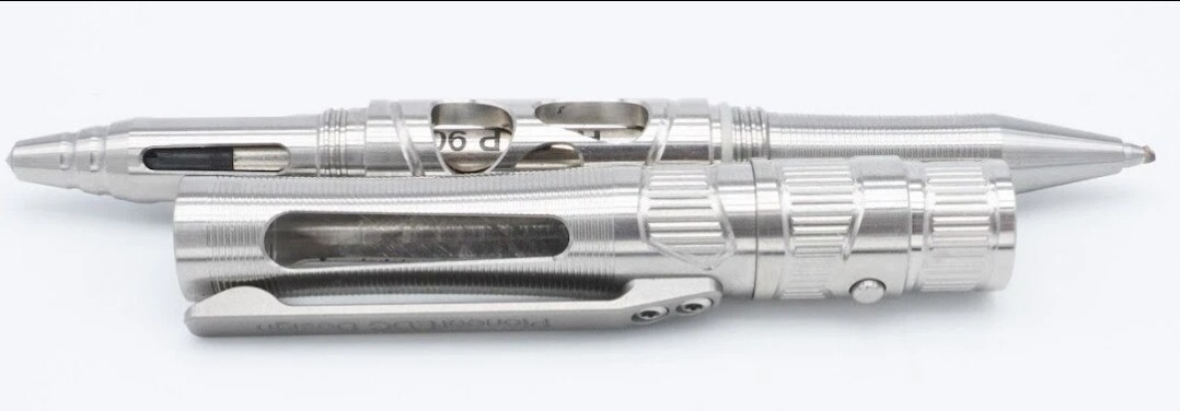 TwoSun CNC LED Titanium Tactical Office Business Pocket Pen Black Ink