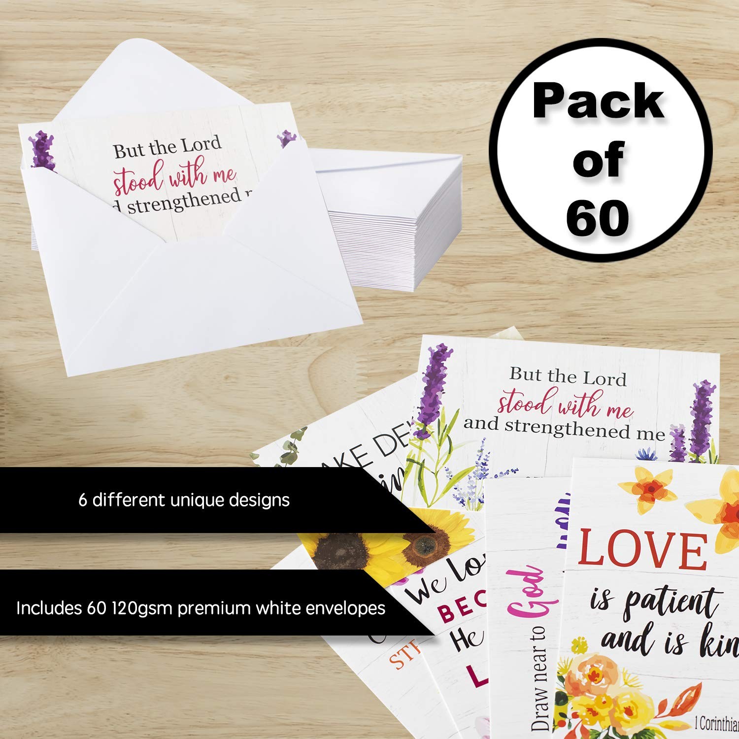 Bargain Paradise 24 Christian Greeting Cards - 4 x 6 inches, White