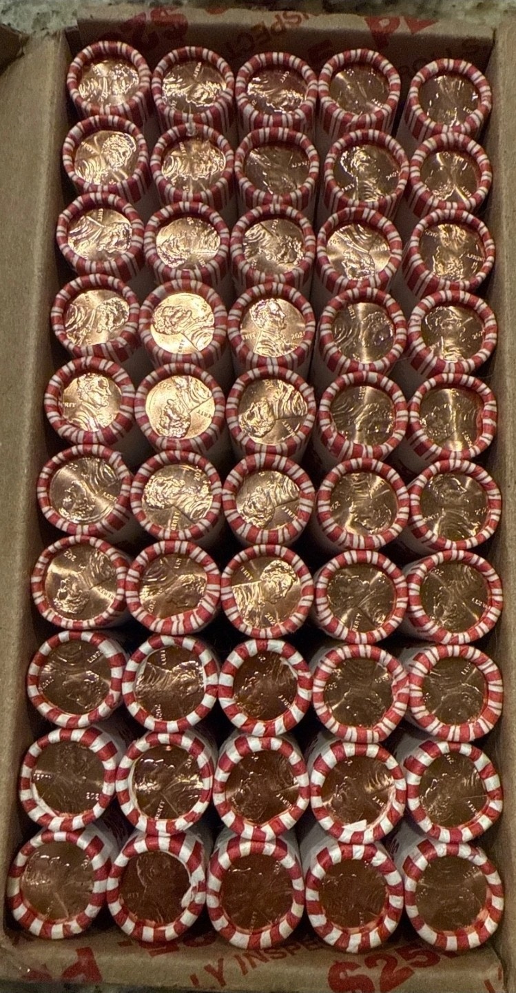 2025 P and 2025 D Lincoln Cent Penny BU-2 Sealed Rolls of 50 Pennies Each☆