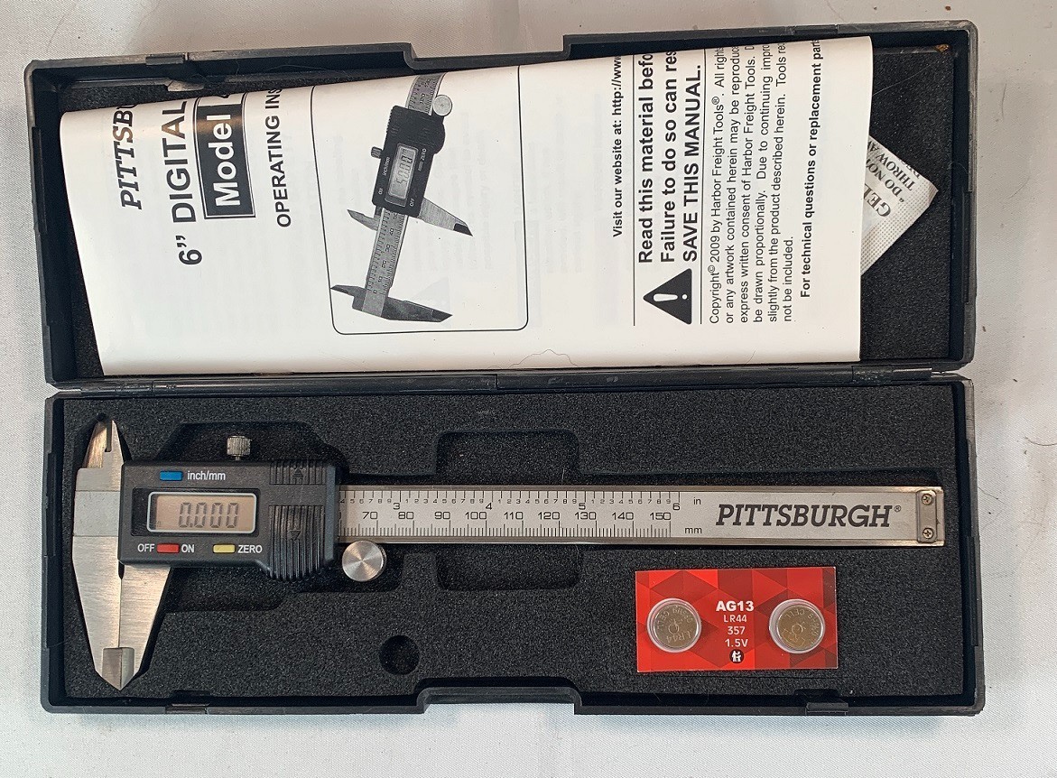 0-150 mm 6" Digital Caliper Stainless Steel LCD w/ case & extra battery