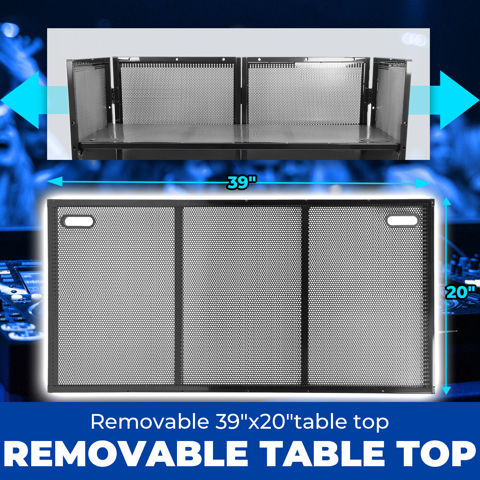 20x40x45" DJ Booth Facade Table Station Event w/Bag Scrims + Foldable Tabletop