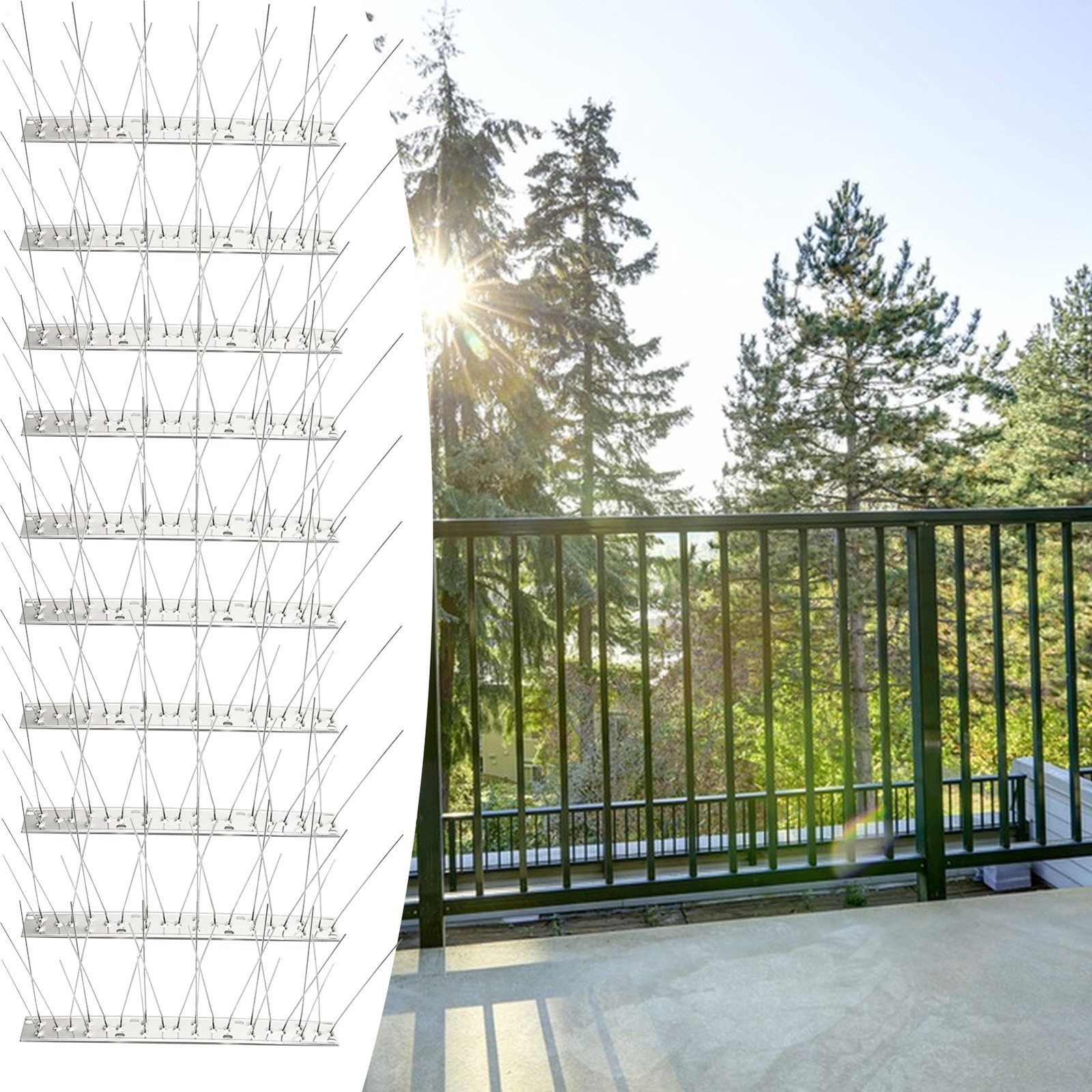 10x Bird Spikes, Bird Deterrent Spikes for Small Birds Pigeon Defender Spikes