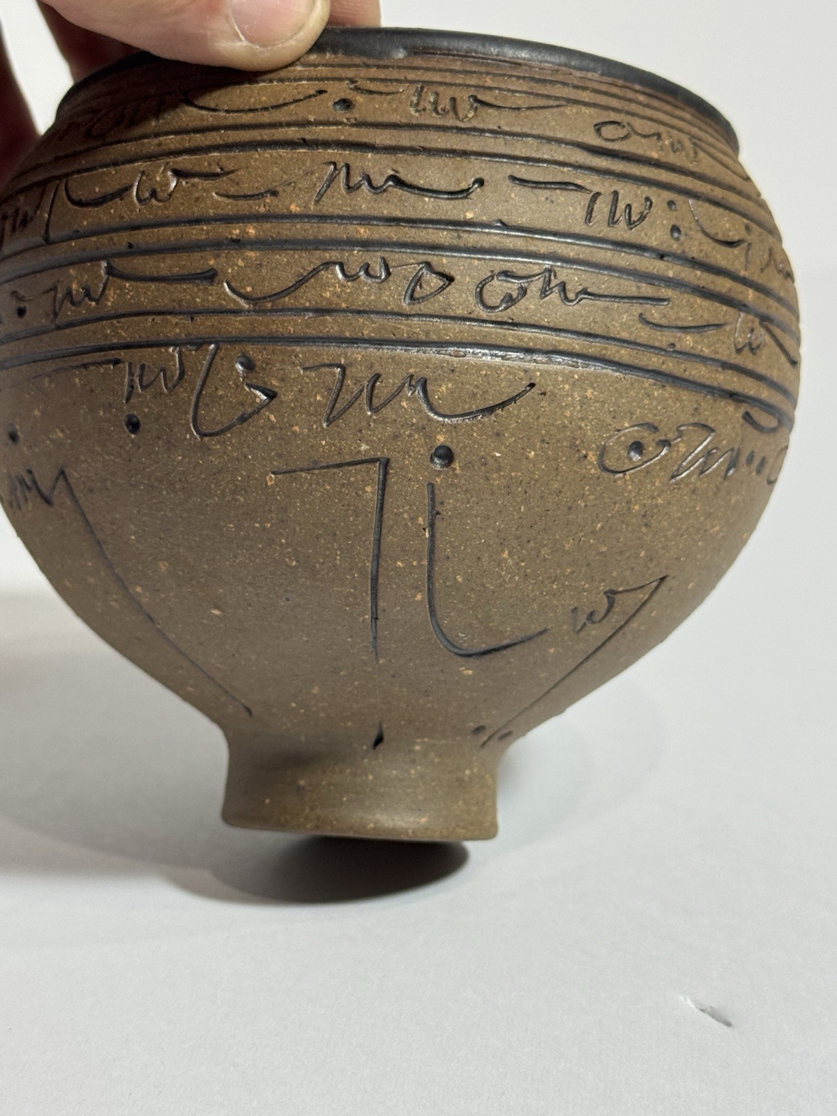 J Edward Barker Signed 1988 SCRYPT Line Studio Art Pottery Stoneware Sculpture