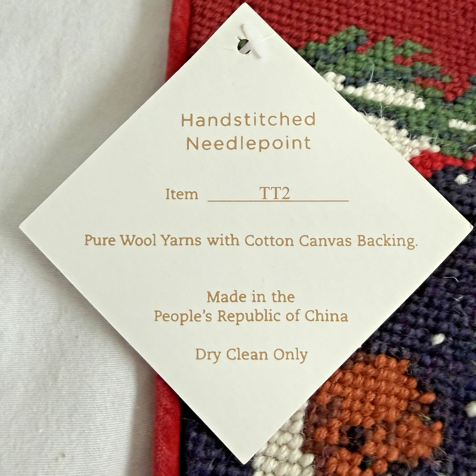 Sferra Needlepoint Christmas Stocking ROOFTOP SANTA Wool NEW