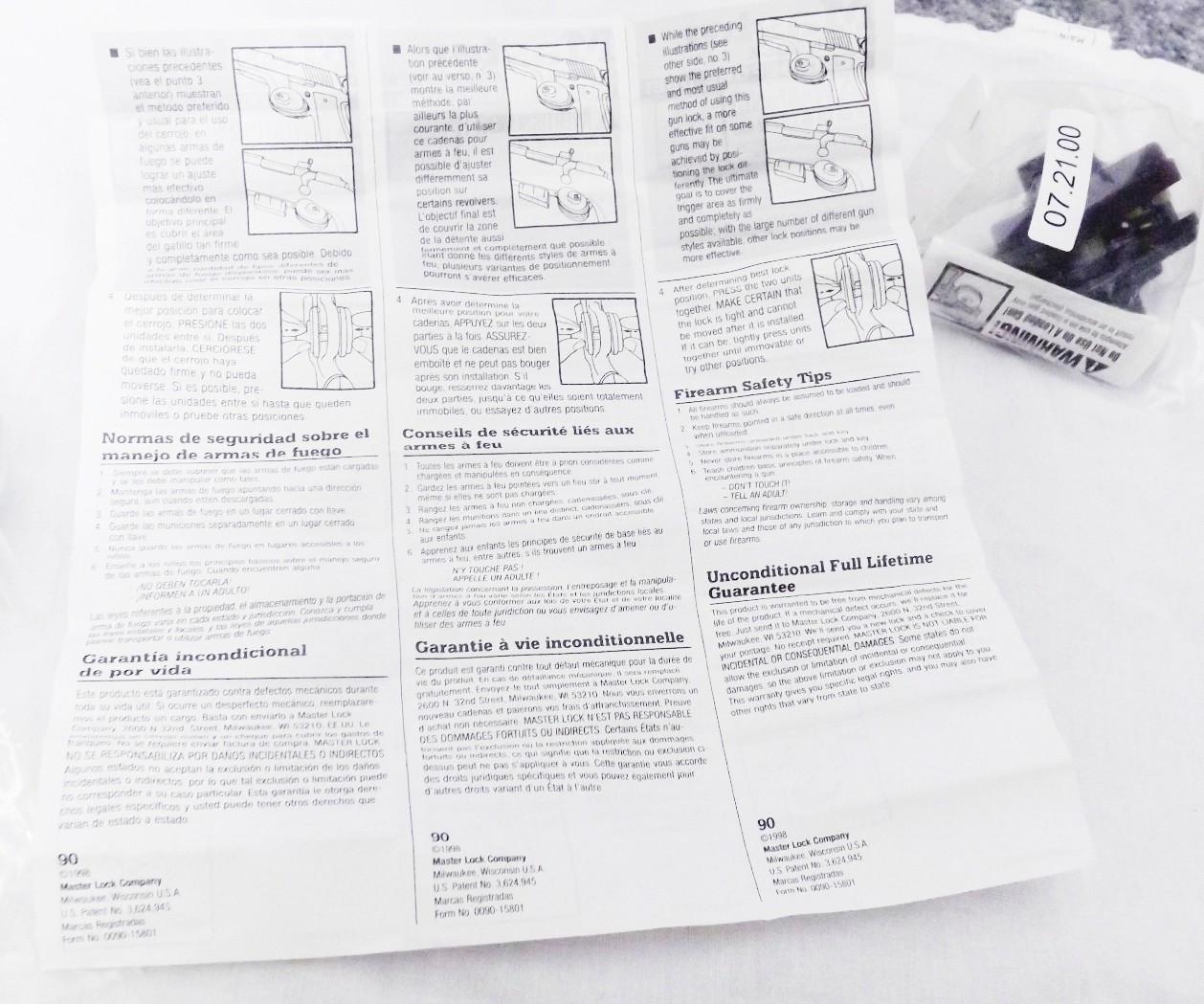 Master USA Smith & Wesson Trigger Locks Pre-2002 Pre-Lock 3 ship free 72100