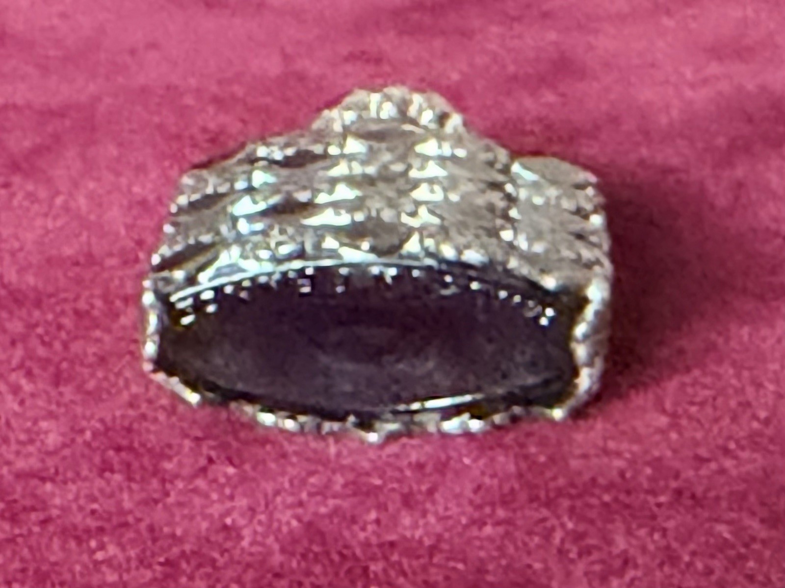 Vintage 1930s Miniature Perfume Bottle Sterling Silver Black Amethyst France