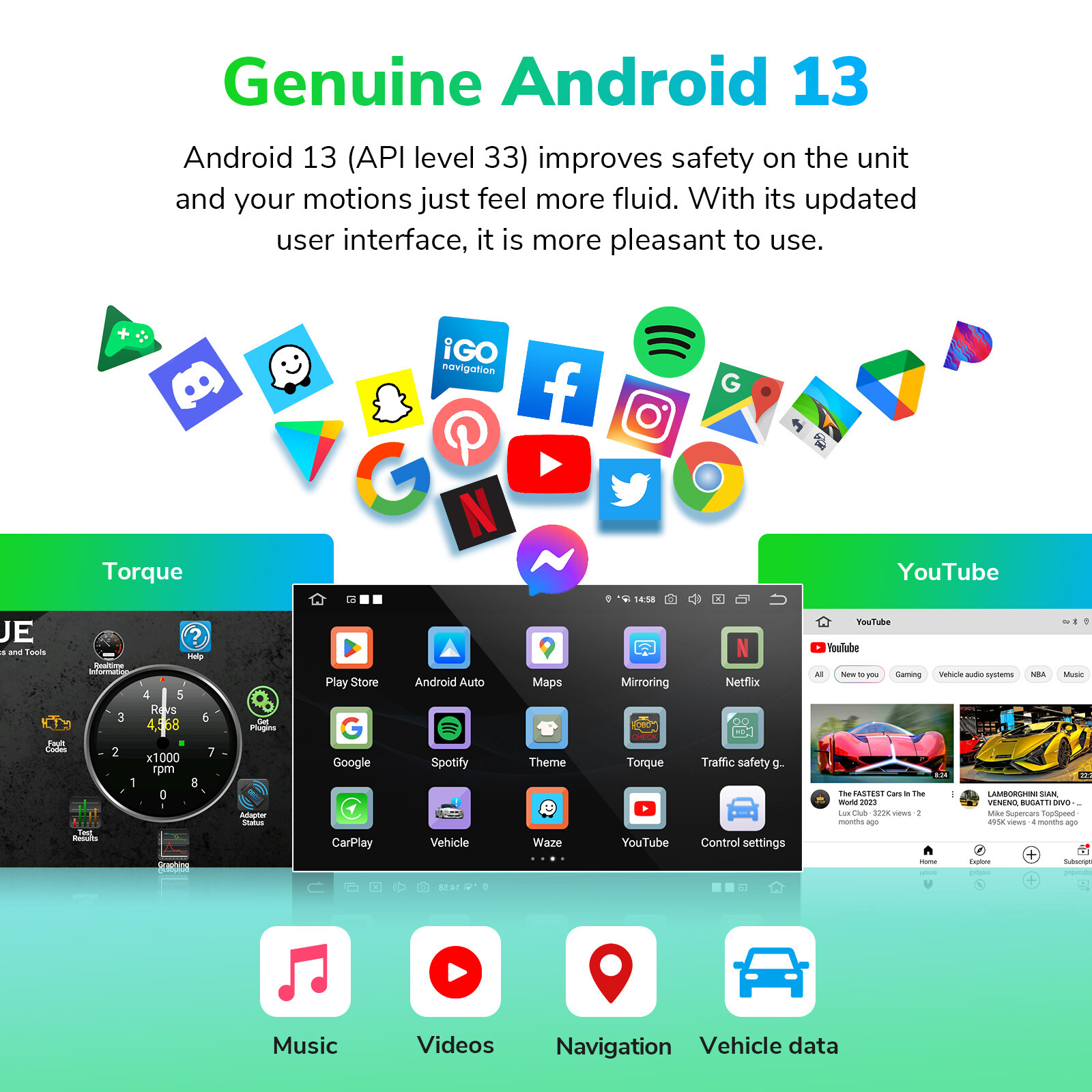 Eonon UA12S Plus Android 13 6+64 Double 2Din 10.1"Smart Car Stereo Radio CarPlay