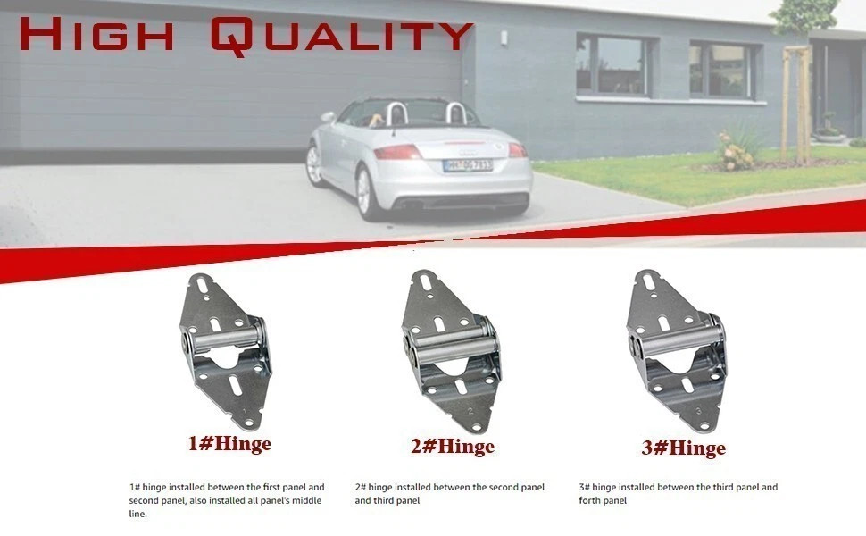 👍Premium Garage Door Roller/Hinge/Top Bracket/Wire Rope Kit for 7' Height Doors