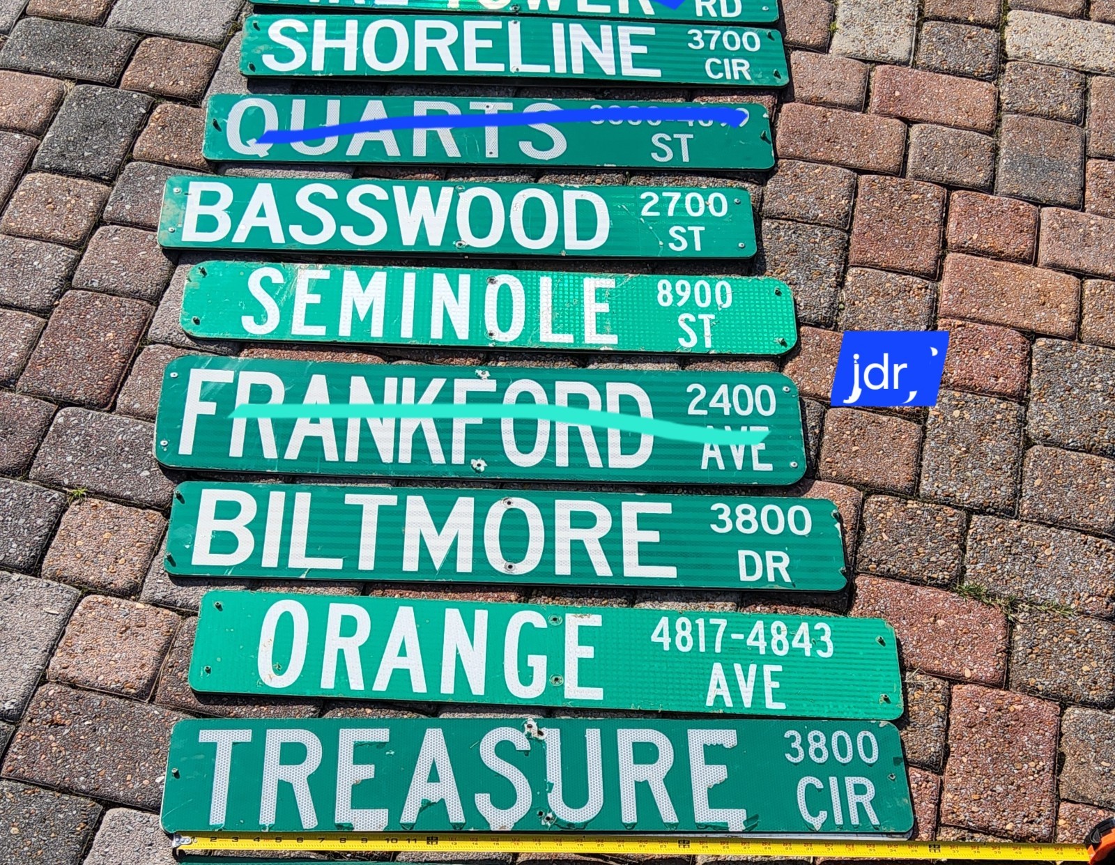Street name signs pICK ONE. Approximately 36 inch in length